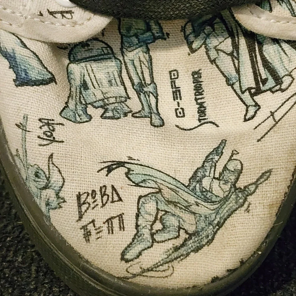 Toms Star Wars Boba Fett Mens Size 10 Lace Shoes Black Sole‎